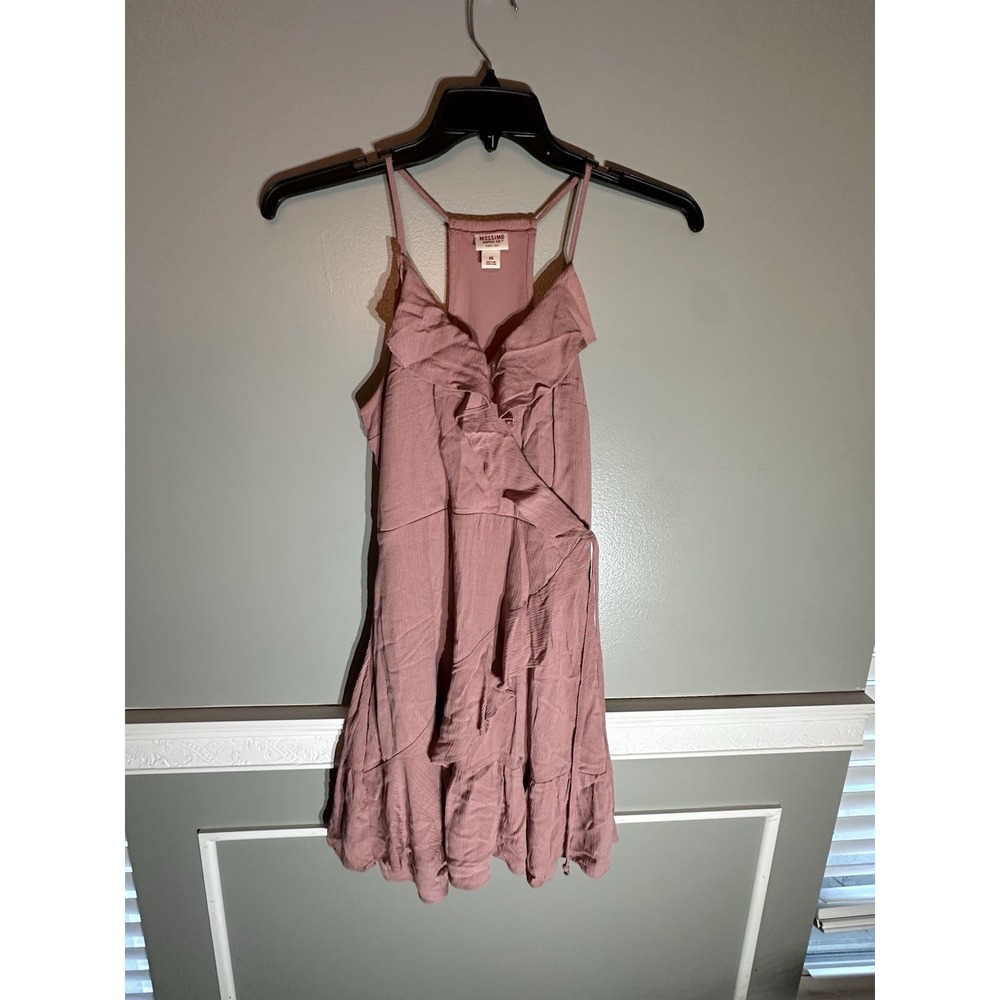 Mossimo XS Dusty Rose Faux Wrap Dress Spaghetti Strap